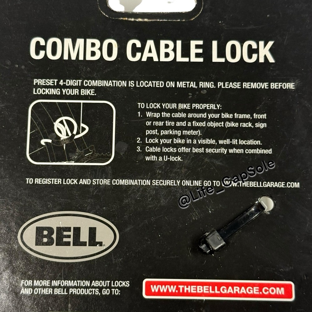 BELL Bicycle Combination Cable Lock 8mm x 5' Protective‎ Cover Bike Lock D17 - Picture 6 of 6